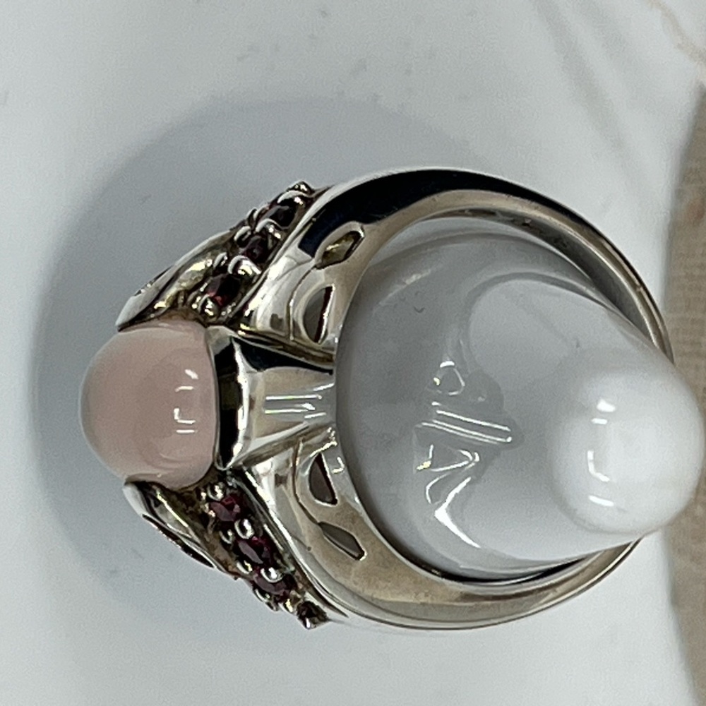 Vintage Sterling Silver Moonstone & Purple Gemstone Ring - Size 7 - Picture 13 of 17